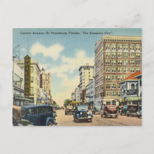 Vintage Central Avenue, St. Petersburg Florida Postkarte