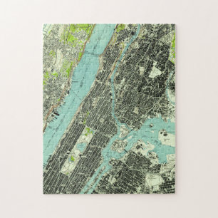 Vintage Central Park & Bronx NY Karte (1947) Puzzle