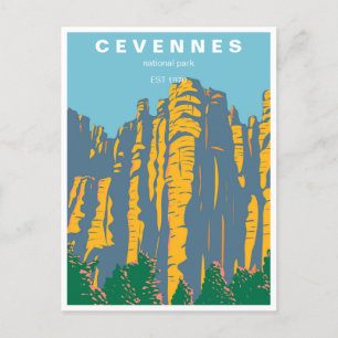 vintage Cevennen Nationalpark Frankreich Postkarte