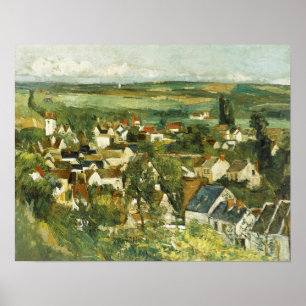Vintage Cezanne Panoramasicht auf Auvers-sur-Oise Poster
