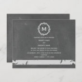 Vintage ChaIk- Monogramm-Hochzeit Einladung (Vorne/Hinten)