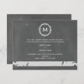 Vintage ChaIk- Monogramm-Hochzeit Einladung (Vorne/Hinten)
