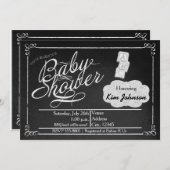 Vintage Chalk Baby Dusche Chalkboard Einladung (Vorne/Hinten)