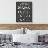 Vintage Chalk Board Hochzeitstag Leinwand (Insitu (Schlafzimmer))