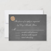 Vintage Chalk Old Wax Siegel Monogram Wedding RSVP (Rückseite)