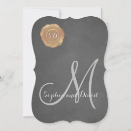 Vintage Chalk Old Wax Siegel Monogram Wedite Einla Einladung