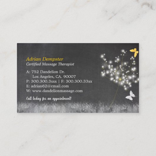 Vintage Chalkboard Art Trendy Visitenkarte (Rückseite)