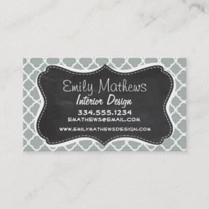 Vintage Chalkboard Ash Grau; Graue Quarzufolie Visitenkarte