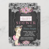 Vintage Chalkboard Baby Girl Dusche Einladung (Vorne/Hinten)