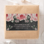 VINTAGE CHALKBOARD BLUME RÜCKSENDEADRESSEN-AUFKLEB (Insitu)