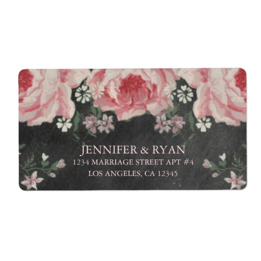 VINTAGE CHALKBOARD BLUME RÜCKSENDEADRESSEN-AUFKLEB (Vorne)