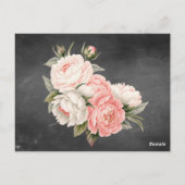 Vintage Chalkboard Boho Floral wedding Postkarte (Rückseite)