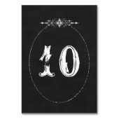 Vintage Chalkboard Chic Border Wedding Tischnummer (Rückseite)