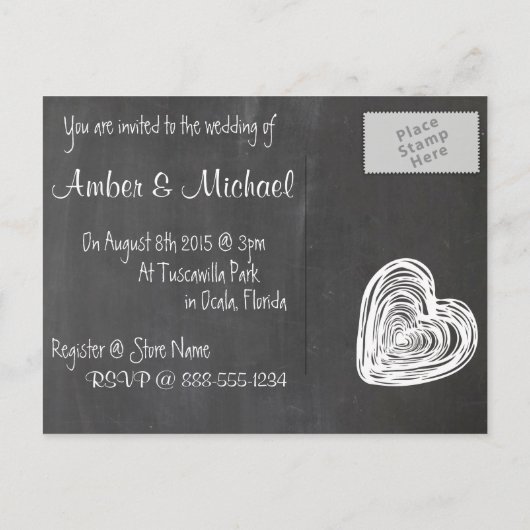 Vintage Chalkboard Custom Postkarte (Rückseite)