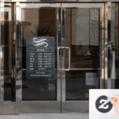 Vintage Chalkboard-Firmenlogos - Stunden der Dekor Fensteraufkleber (Büro Tür)