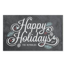 Vintage Chalkboard Happy Holidays Stickers