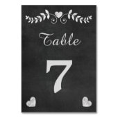Vintage Chalkboard-Herzenssehen Tischnummer (Vorderseite)
