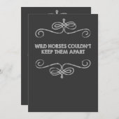 Vintage Chalkboard-Hochzeit bei Wilden Pferden Einladung (Vorne/Hinten)