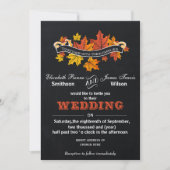 Vintage Chalkboard-Hochzeit im Herbst laden ein Einladung (Vorderseite)