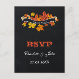 Vintage Chalkboard-Hochzeit im Herbst uAwg Einladungspostkarte