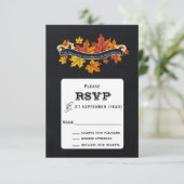 Vintage Chalkboard-Hochzeit im Herbst uAwg RSVP Karte (Stehend Vorderseite)