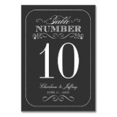 Vintage Chalkboard-Hochzeitsstimmung Tischnummer (Rückseite)