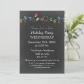 Vintage Chalkboard Holiday Light Party Einladung (Stehend Vorderseite)