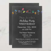 Vintage Chalkboard Holiday Light Party Einladung (Vorne/Hinten)