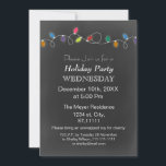 Vintage Chalkboard Holiday Light Party Einladung<br><div class="desc">Chalkboard Feiern die Saison,  Lichter,  Feierabend,  Weihnachtsfeier Einladung</div>