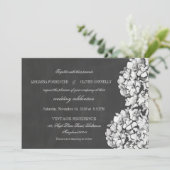 Vintage Chalkboard Hydrangeas Floral Wedding 2 Einladung (Stehend Vorderseite)