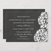 Vintage Chalkboard Hydrangeas Floral Wedding 2 Einladung (Vorne/Hinten)