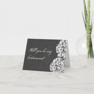 Vintage Chalkboard Hydrangeas meine Bridesmaid sei Einladung