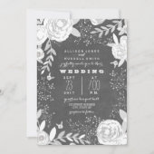 Vintage Chalkboard Inspirierte Gartenhochzeit Einladung (Vorderseite)