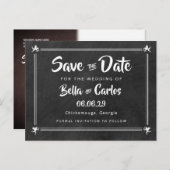 Vintage Chalkboard-Kupien Save the Date Postkarte (Vorne/Hinten)