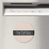 Vintage Chalkboard look; Brown Chevron Pattern Magnet (In Situ (Geschirrspüler))