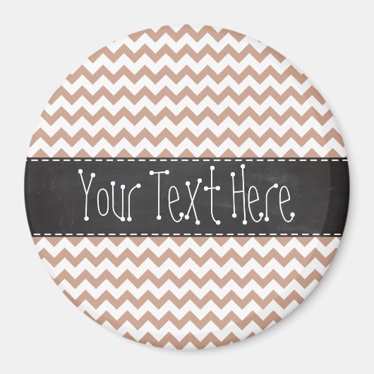 Vintage Chalkboard look; Brown Chevron Pattern Magnet (Vorne)