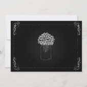 Vintage Chalkboard MasonJar Blume Babydusche Einladung (Rückseite)