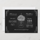 Vintage Chalkboard MasonJar Engagement Party Einladung (Vorderseite)