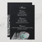 Vintage Chalkboard Pfauenhochzeitkarten Menükarte (Vorne/Hinten)