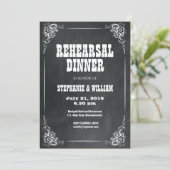 Vintage Chalkboard Probe Dinner Card Einladung (Stehend Vorderseite)