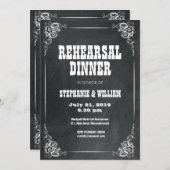 Vintage Chalkboard Probe Dinner Card Einladung (Vorne/Hinten)