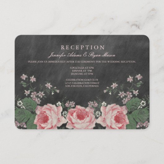 VINTAGE CHALKBOARD-REZEPTIONSKARTEN BEGLEITKARTE (Vorderseite)