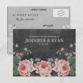 Vintage Chalkboard Rose UAWG Postkarte (Vorne/Hinten)