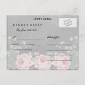 Vintage Chalkboard Rose UAWG Postkarte (Rückseite)