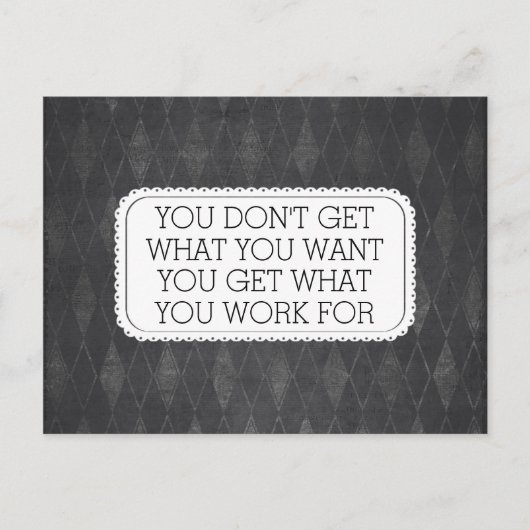 Vintage Chalkboard Stil Motivierend Postkarte (Vorderseite)