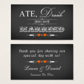 Vintage Chalkboard Style Gastgeschenk Hochzeit Tag (Vorne & Hinten)