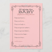 Vintage Chalkboard-Wünsche für Babyduschkarte Hinweiskarte (Vorderseite)