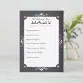 Vintage Chalkboard-Wünsche für Babyduschkarte Hinweiskarte (Stehend Vorderseite)