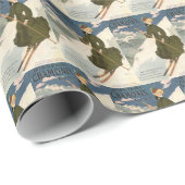 Vintage Chamonix Frankreich Skireise Geschenkpapier (Rolleneckpunkt)