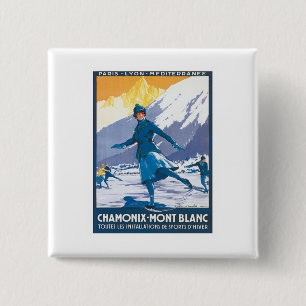Vintage Chamonix Mont Blanc Button